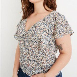 Madewell Carmelina Flutter-Sleeve Top in Blossoming Vines - 12